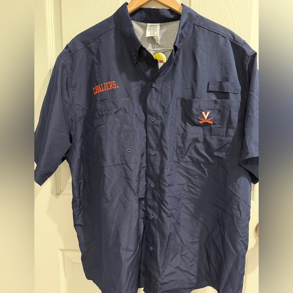 Pro Edge Dark Blue Men's Shirt Virginia Cavaliers SPF NWT - Picture 1 of 5